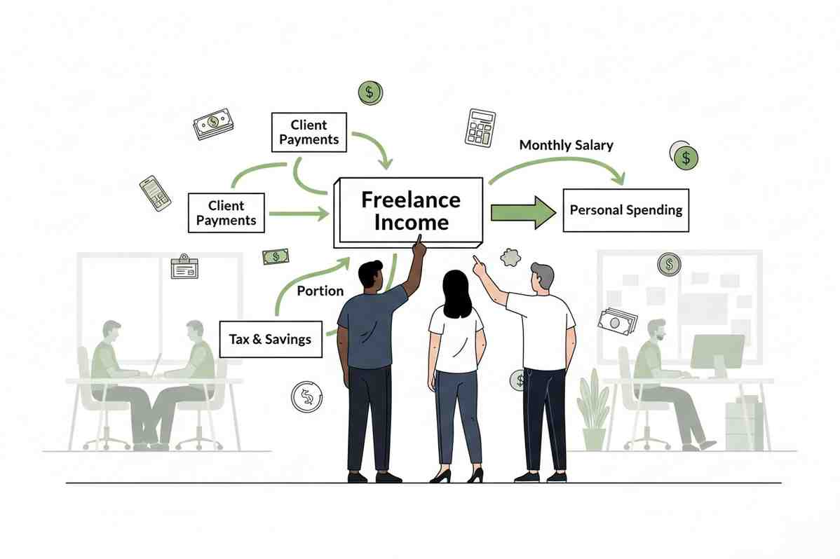 Income baseline and buffer account strategy for freelancers